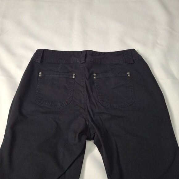 Womens Bandolinoblu Mid Rise Flared Black Cotton Jeans Size 12 Pocket Rivets - Picture 11 of 14